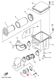 OEM Yamaha Inlaat Rubber Kodiak YFM400FWBL