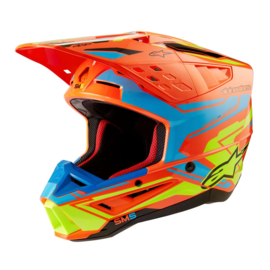 Alpinestars S-M5 Action 2 Helmet Orange Fluo Cyan Fluo Yellow