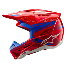 Alpinestars S-M5 Action 2 Helmet Bright Red Blue Glossy