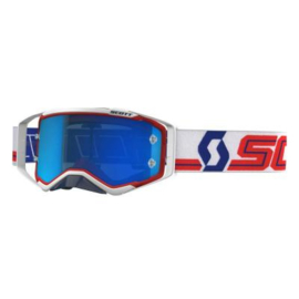 Scott Prospect Red White W/Electric Blue Chrome lens