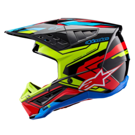 Alpinestars S-M5 Action 2 Helmet Black Yellow Fluo Bright Red