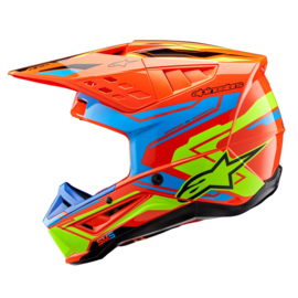 Alpinestars S-M5 Action 2 Helmet Orange Fluo Cyan Fluo Yellow