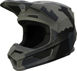 Fox V1 Helmet Trev Black Camo 2022 Youth