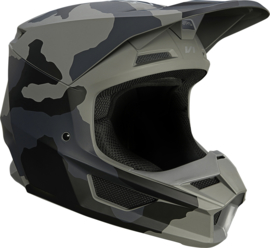 Fox V1 Helmet Trev Black Camo 2022 Youth