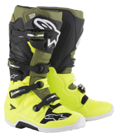 Alpinestars Tech 7 Boots Yellow Fluo Military Green