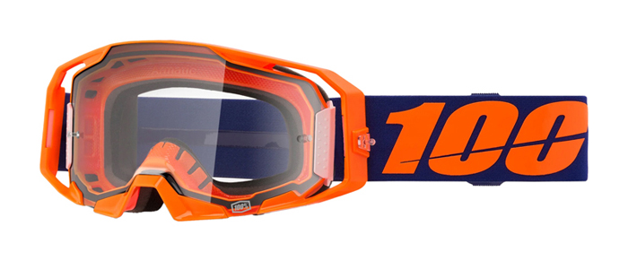 100% Armatic Goggle Neon Orange Clear Lens