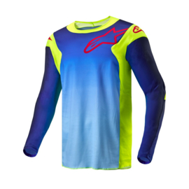 Alpinestars Racer Hoen Jersey Yellow Fluo Blue Night Navy 2024