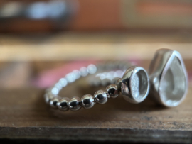 Exclusieve handgemaakte bolletjes band ring mini rond