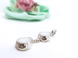 Moedermelk hanger- en ketting dubbele druppel