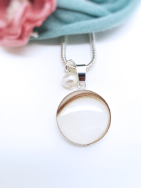 Moedermelk hanger- en ketting rond glad plat