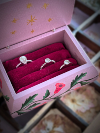 Exclusieve handgemaakte bolletjes band ring mini rond