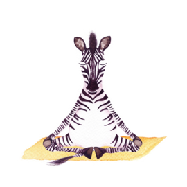 Postkaart | Yoga Zebra 06