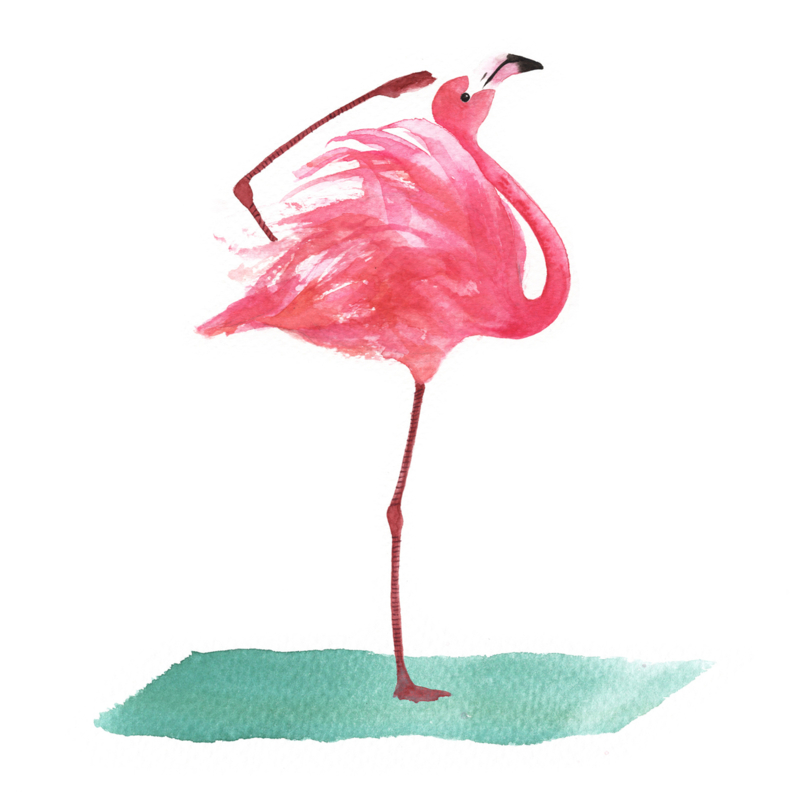 Postkaart | Yoga Flamingo 02