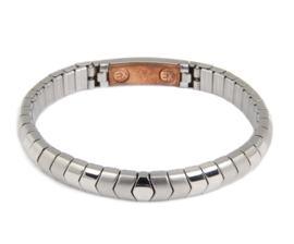 Flexibele armband zilver 439-3 XL, met koper visgraatmodel