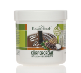 Krauterhof  ®body scrub KAKAO- & SHEABUTTER 400g en Kräuterhof® body cream - CACAO & Shea Butter 250ml