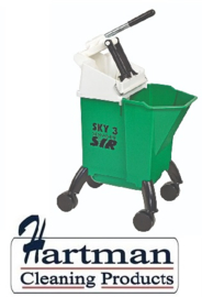 992362 - SYR Sky 3 Combo mobile mopsysteem met geïntegreerde wringer 10 liter kleurcode groen