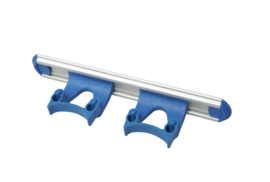 700102104-2 - Wand railophangsysteem kleurcode HACCP aluminium 300 mm​ 2x klem blauw 15158
