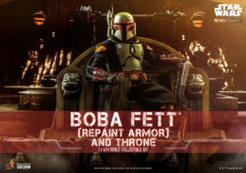 HOT908858 Star Wars The Mandalorian AF 1/6 Boba Fett (Repaint Armor] and Throne