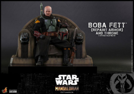 HOT908858 Star Wars The Mandalorian AF 1/6 Boba Fett (Repaint Armor) and Throne