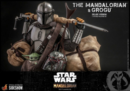 HOT908289 Star Wars The Mandalorian 2-Pack 1/6 The Mandalorian & Grogu Deluxe Version