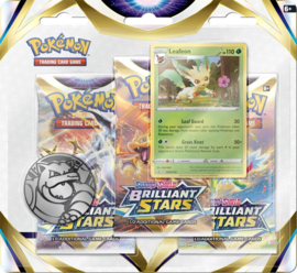 Pokémon TCG  Sword & Shield 9  Brilliant Stars 3-pack Blister Leafeon