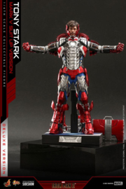 HOT908411 Iron Man 2 Movie Masterpiece AF 1/6 Tony Stark (Mark V Suit Up Version) Deluxe