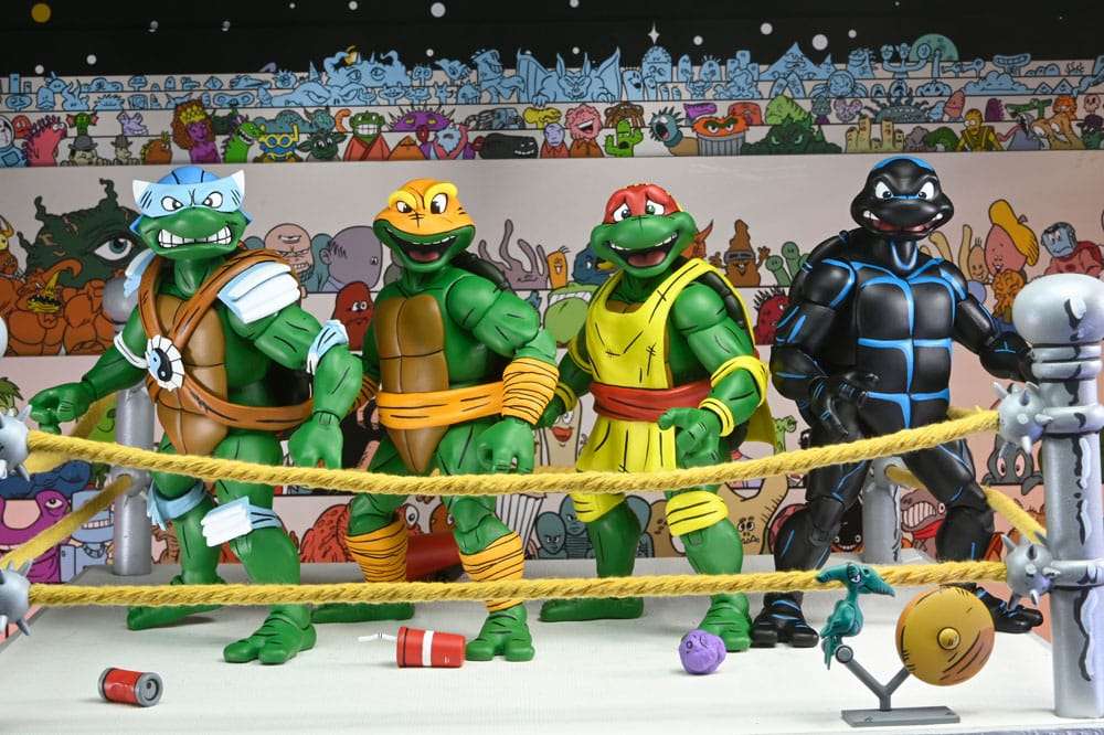 Neca Teenage Mutant Ninja Turtles Archie Comics Stump Wrestling Turtles 4-pack