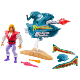 Masters of the Universe Origins Prince Adam with Sky Sled (R)