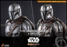 HOT908754 Star Wars The Mandalorian 2-Pack 1/6 The Mandalorian & Grogu