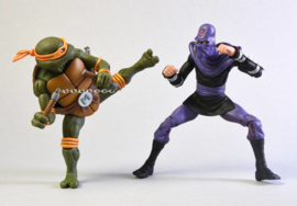 NECA TMNT Action Figure 2-Pack Michelangelo vs Foot Soldier