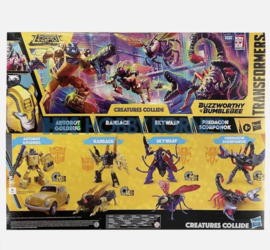Transformers Buzzworthy Bumblebee Creatures Collide 4 Pack