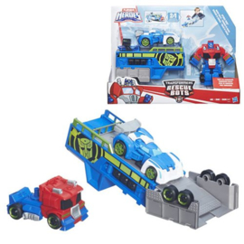 Transformers Rescue Bots Optimus Prime Racing Trailer