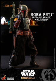 HOT908858 Star Wars The Mandalorian AF 1/6 Boba Fett (Repaint Armor] and Throne