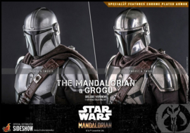 HOT908289 Star Wars The Mandalorian 2-Pack 1/6 The Mandalorian & Grogu Deluxe Version