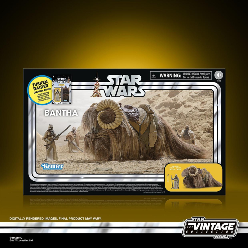 Playset Star Wars Power Of The Force | Bantha 15 Cm E Tusken Raider 10 Cm Con Bastone Gaderffii - 2