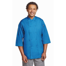 Chef Works Koksbuis - driekwart mouwen - 6 maten - blauw