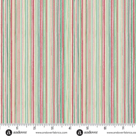 Country Christmas by Makower UK-  Fine Stripe Cream : MU-237-Q