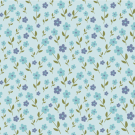Poppie Cotton - Wildflower Field - blue