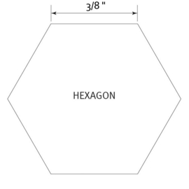 Hexagon 3/8 inch - Pre Cut English Paper Pieces (150 stuks)