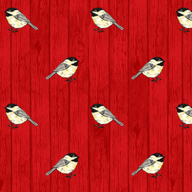 'Chickadee Christmas Choir' by Lucie Crovatto - 6432-88 RED