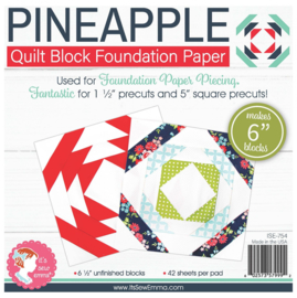 Quilt Block Foundation PaperPad, 6 inch - PINEAPPLE