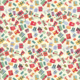 Country Christmas by Makower UK-  Presents Cream : MU-233-Q
