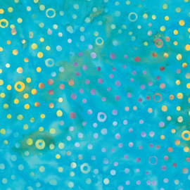 Benartex:  Bali Palettes Caribbean - Bubbles Tuquoise-Multi - 9210-84