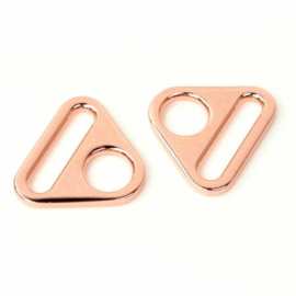 STS185C - Two 1" Triangle Rings, Rose Gold - Sallie Tomato