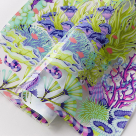Tula Pink - Floral Reef-    Tula Pink Floral Reef Collection: Reef What You Sew Vinyl 1/2 Yard Cut # HCVTPRE