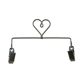 Clip houder Hart - Charcoal - 5 inch