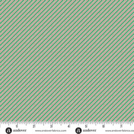 The Nutcracker by Makower UK Candy Cane Stripe Green : MU-227-G