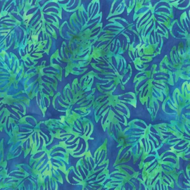 Anthology:  Batik Jaqueline de Jonge - Midnight Jade - Packed Leaves Blue - 3226Q-X