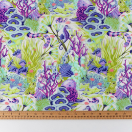 Tula Pink - Floral Reef-    Tula Pink Floral Reef Collection: Reef What You Sew Vinyl 1/2 Yard Cut # HCVTPRE