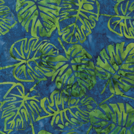 Benartex:  Bali Palettes Lagoon - Monstera Navy-Emerald - 9216-55